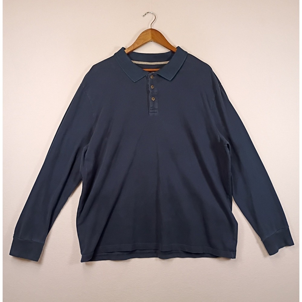 Classic Dadcore St Johns Bay Mens XL Navy Blue Long Sleeve Legacy Polo Shirt